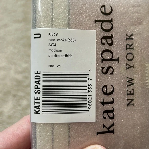 NWT Kate Spade Pink and Cream Card Holder - Picture 6 of 7